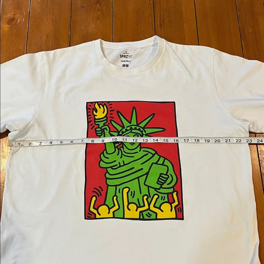 Vintage SPRZNY Keith Haring Statue Of Liberty Graphic SS Tee Men’s Size XL GUC - Picture 8 of 8